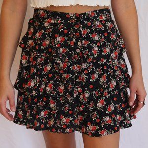Zara Floral Mini Skirt
